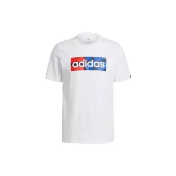 Мужская футболка с круглым вырезом Adidas Alphabet Logo Print, белая GL3253 XL