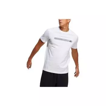 Мужская футболка с круглым вырезом Adidas Bar Logo Print, белая GP1004 XXL