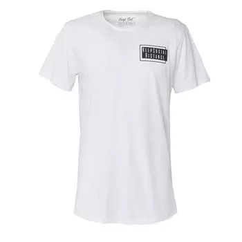 Мужская футболка с круглым вырезом и буквенным принтом, белая