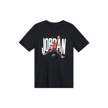 Мужская футболка с круглым вырезом и буквенным принтом Air Jordan, черные CJ6307-010 XS