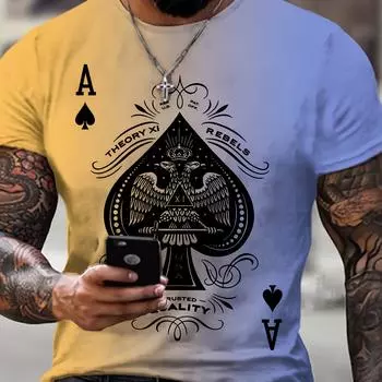 Мужская футболка с круглым вырезом и графическим дизайном, повседневная, удобная, летняя мужская одежда, футболки S