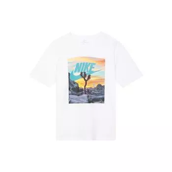 Мужская футболка с круглым вырезом и принтом Nike Sunset, белая CT6885-100 M