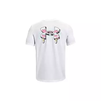 Мужская футболка с круглым вырезом и принтом на спине Under Armour, белая 1361678-100 XXL
