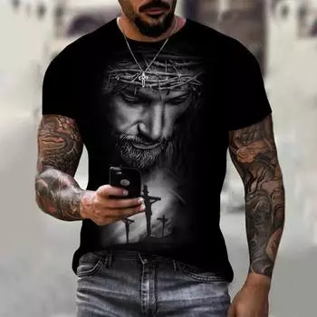 Мужская футболка с круглым вырезом и рисунком в виде животного, мягкая, удобная, слегка эластичная, с коротким рукавом, стандартная посадка для пижамы, повседневная одежда S синий