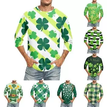 Мужская футболка с круглым вырезом и рукавом семь четвертей, мужская повседневная свободная футболка с рукавом семь четвертей L темно-фиолетового