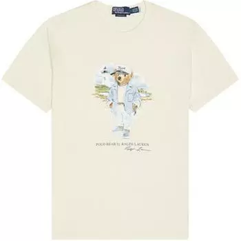 Мужская футболка с круглым вырезом, коротким рукавом и логотипом Polo Ralph Lauren, бежевая 710966738-001 L