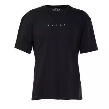Мужская футболка с круглым вырезом на каждый день с надписями, черная