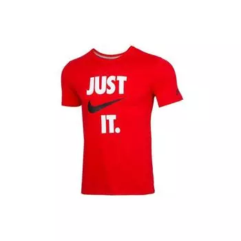 Мужская футболка с круглым вырезом Nike Sportswear с принтом алфавита, красная AQ5195-650 L