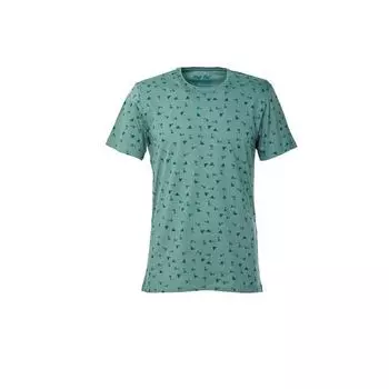 Мужская футболка с круглым вырезом с рисунком, зеленая