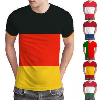 Мужская футболка с немецким принтом, мужской свободный повседневный топ с короткими рукавами L