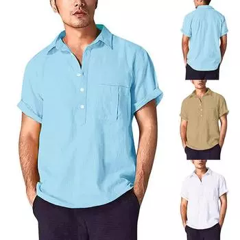Мужская футболка с отложным воротником и коротким рукавом, летние повседневные топы для гольфа, блузка, футболка L белый