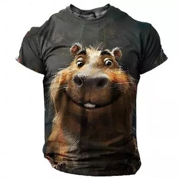 Мужская футболка с принтом 3D Animal Mouse, летняя мода, повседневная, для спорта на открытом воздухе, для фитнеса, с круглым вырезом и короткими рукавами, мужская рубашка, одежда S