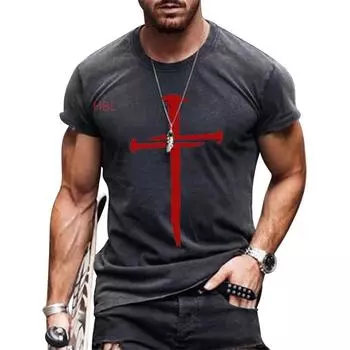 Мужская футболка с принтом американского флага, летняя футболка с круглым вырезом, крутая уличная футболка большого размера, мужская футболка