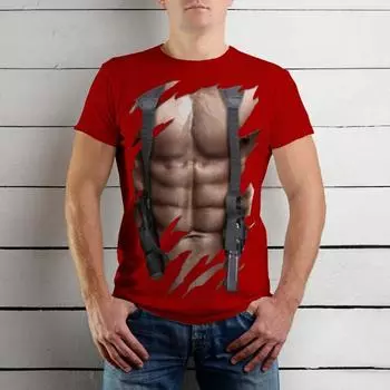 Мужская футболка с принтом «Badminal Muscle3D», мужская модная индивидуальная футболка с коротким рукавом, летняя классная уличная одежда, свободные топы S