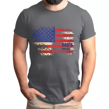 Мужская футболка с принтом флага ко Дню отца, мужской свободный повседневный топ с коротким рукавом L