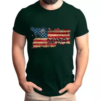 Мужская футболка с принтом флага ко Дню отца, мужской свободный повседневный топ с коротким рукавом XXXL
