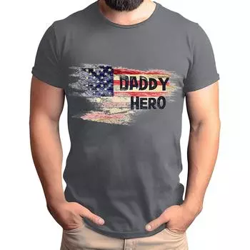 Мужская футболка с принтом флага ко Дню отца, мужской свободный повседневный топ с коротким рукавом L