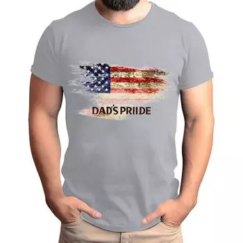 Мужская футболка с принтом флага ко Дню отца, мужской свободный повседневный топ с коротким рукавом XXXL