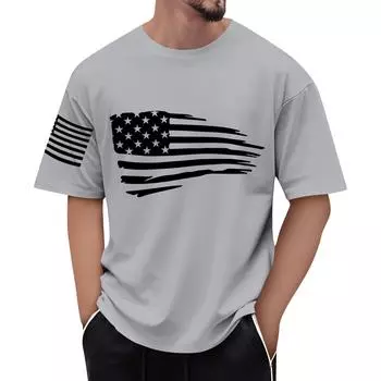 Мужская футболка с принтом флага, мужской свободный повседневный топ с короткими рукавами XXL