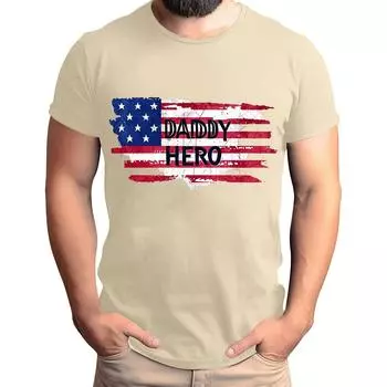 Мужская футболка с принтом флага, мужской свободный повседневный топ с короткими рукавами XL бежевый