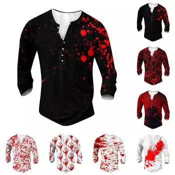 Мужская футболка с принтом на открытом воздухе, свободный топ с длинными рукавами на пуговицах в стиле ретро XXXXL