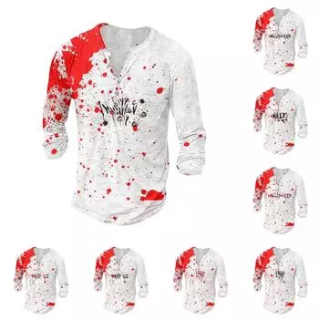 Мужская футболка с принтом на открытом воздухе, свободный топ с длинными рукавами на пуговицах в стиле ретро XXXXL винный