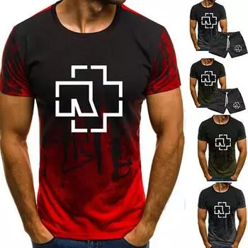 Мужская футболка с принтом Rammstein — Фанат моды — Футболка с коротким рукавом — Футболка с рисунком — Летний мужской костюм