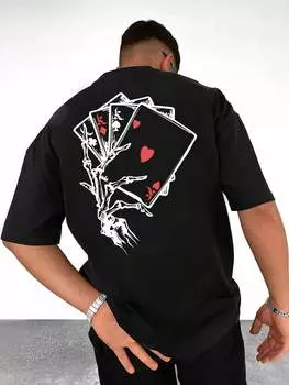 Мужская футболка с принтом Skull Hand & Poker Card S