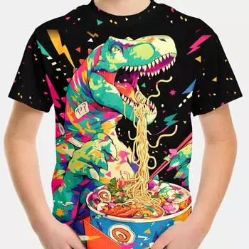 Мужская футболка с рисунком Fierce Dinosaur, футболки с 3D принтом тираннозавра, забавная детская футболка, женская одежда, топы с крутым дизайном 150