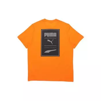 Мужская футболка с рисунком и принтом логотипа Puma Ярко-оранжевая 598939-80 S
