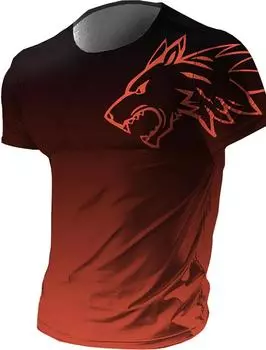 Мужская футболка с рисунком животных, волка, градиента, круглого выреза, одежда с принтом 3D, футболка с коротким рукавом, повседневная уличная футболка большого размера XS