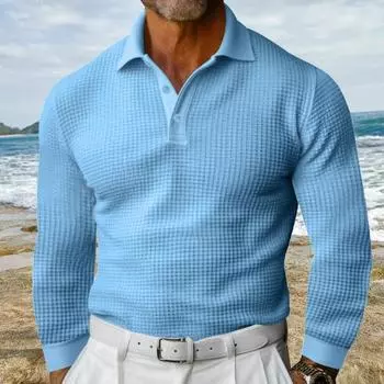 Мужская футболка с V-образным вырезом, деловая, повседневная, с длинным рукавом, майка, облегающая, для повседневной носки, для работы и отдыха S синий