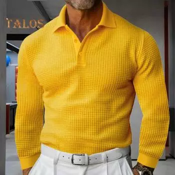 Мужская футболка с V-образным вырезом, деловая, повседневная, с длинным рукавом, майка, облегающая, для повседневной носки, для работы и отдыха S синий