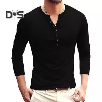 Мужская футболка с V-образным вырезом, длинный рукав, спортивный топ для отдыха, повседневная облегающая рубашка для повседневной носки весной и осенью S белый