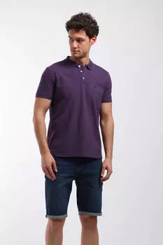 Мужская футболка с воротником поло фиолетовая