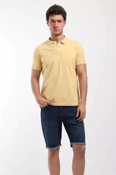 Мужская футболка с воротником-поло, желтая