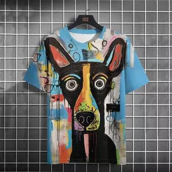 Мужская футболка с забавным котом, футболки с 3D принтом, повседневный пуловер для мужчин, летние толстовки, свободные повседневные футболки с короткими рукавами S