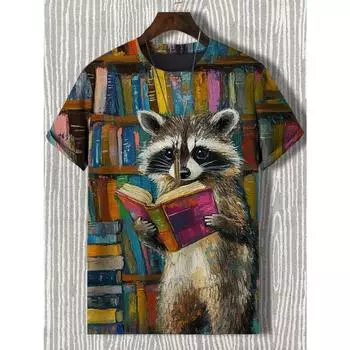 Мужская футболка с забавным принтом животных, футболки с короткими рукавами, топы с 3D-принтом, рубашки с круглым вырезом, летняя повседневная мужская одежда для вечеринок 4XL