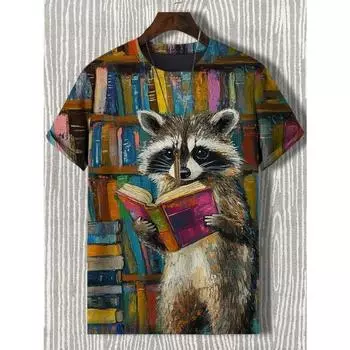 Мужская футболка с забавным принтом животных, футболки с короткими рукавами, топы с 3D-принтом, рубашки с круглым вырезом, летняя повседневная мужская одежда для вечеринок S