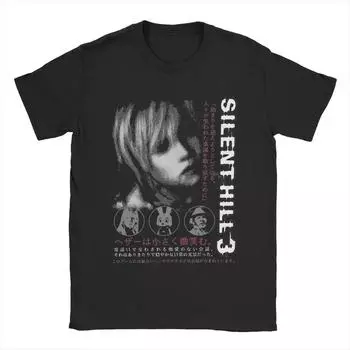 Мужская футболка Silent Hill 3 Leisure Pure Cotton Tee Shirt Short Sleeve T Shirts Cruit Neck Clothes Summer S чёрный