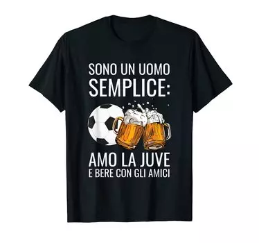Мужская футболка Sono un uomo semplece amo la Juve Regalo Tifoso Juventus чёрный
