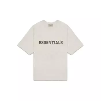 Мужская футболка свободного кроя Fear of God Essentials SS20 с 3D силиконовой аппликацией, овсянка FOG-SS20-288 XXL