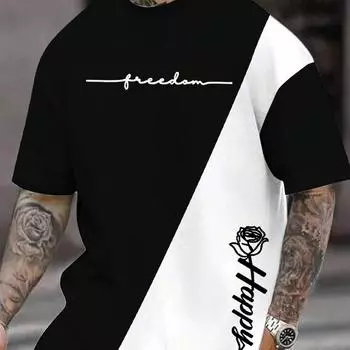 Мужская футболка свободного кроя Manfinity EMRG с принтом роз и букв S