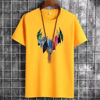 Мужская футболка Свободные футболки большого размера S-6XL 100% хлопок Модная мужская футболка с готическим принтом с коротким рукавом Летняя новая мужская повседневная футболка 4XL