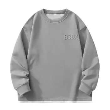 Мужская футболка, толстовка, спортивная, с круглым вырезом, свободная, с длинными рукавами L