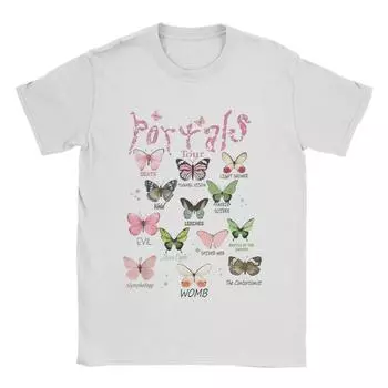 Мужская футболка Tour Butterflies Full Albums Melanie Martinez Смешная футболка Хлопковая футболка с круглым вырезом Одежда Подарок на день рождения S чёрный