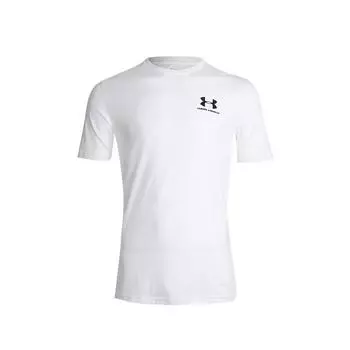 Мужская футболка UA Left Chest Logo с коротким рукавом 1326799-100/ БЕЛАЯ L