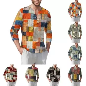 Мужская футболка уличная повседневная мода с длинными рукавами L