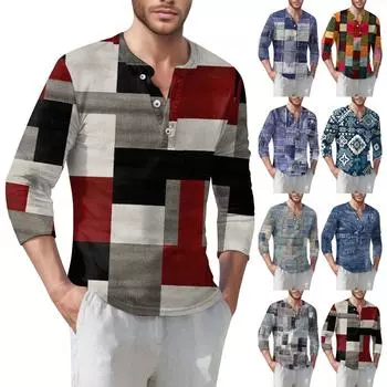 Мужская футболка уличная повседневная мода с длинными рукавами L синий