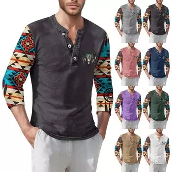 Мужская футболка уличная повседневная мода с длинными рукавами M фиолетовый